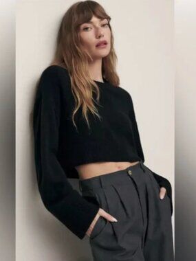 Reformation Paloma Cropped Cashmere Crew